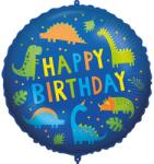 Procos Szülinapi fólia lufi - „Happy Birthday felirattal, dinoszauruszos mintával 46cm (92427)
