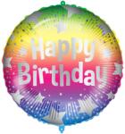 Procos Szülinapi fólia lufi - „Happy Birthday felirattal, szivárványszínű csillagos mintával 46cm (93186)
