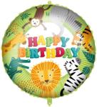 Procos Szülinapi fólia lufi - „Happy Birthday felirattal, dzsungel állatos mintával 46cm (92422)