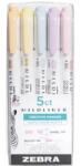 Zebra Szövegkiemelő készlet 1, 4/4mm kétvégű Zebra Mildliner Highlighter Gentle 5 különböző szín (TZ78705)