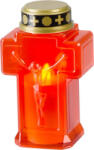 MagicHome Gyertya MagicHome, kereszt, LED, sírhoz, piros, 2xAA, 15, 3x6, 8 cm, (alkatrészcsomag 2xAA) (STP012172297)