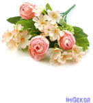  Boglárka + kis virágos selyem csokor 30cm 272 - Halvány Rózsaszín