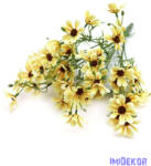  Margaréta selyem csokor műzölddel 50cm - Sárga