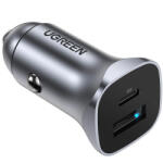 UGREEN Incarcator Auto UGREEN CD130, 30W, 3A, 1 x USB-A - 1 x USB-C, Gri - gsmboutique