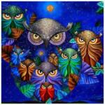 NORIMPEX - Puzzle Pictură cu diamant: Bufnițe pe cerul nopții 7D 30x40 cm - 1 - 39 piese