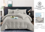 Sonia Home Lenjerie Damasc, cu elastic, 4 piese, Gri Deschis (C1326-2483-7789-6721-2439-2980) Lenjerie de pat