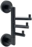 Bemeta Dark Cuier baie vertical cu 3 brate, negru (104206070)