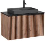 Roca Set mobilier baie cu riflaj (masca si lavoar cu sertar) Roca Horizon 91x50xH56 cm, bej/negru (A851949553)