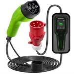Qoltec Mobil EV töltő állítható 2in1 Type2 | 11kW | CEE 5 PIN | LCD | 3 fázis | Hordozható | Fali töltő | 5m (52467)