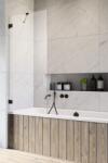 Radaway Essenza Pro Black PNJ II Paravan cada fix 80 cm, profil negru (10101080-54-01)