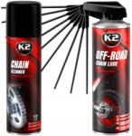 K2-s Set K2 Spray Curatat Lant Chain Cleaner 500ML W148NM + K2 Spray Lubrifiant Lant Chain Lube Off Road 500ML W140NM