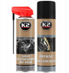 K2-s Set K2 Spray Lubrifiant Lant Chain Lube Off Road 500ML W140 + K2 Spray Curatat Lant Chain Cleaner 500ML W148