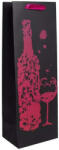  Elegáns Boros Dísztáska - Matt Fekete/Pink - 12x36 cm (PTRPP0090-6236)