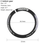 Toopre 1.5 Tapered kormánycsapágy alsó kúp, cartridge csapágyas rendszerhez, fekete