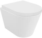 Mexen Rico, falra akasztható wc csésze 490x360x370 mm, Perem nélküli Tornado + duroplast wc ülőke, fényes fehér, 30720200T (30720200T)