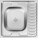 Kuchinox 60, 1 rekeszes rozsdamentes mosogató rövid leeresztővel 600x600x160 mm, acél, LAV-SK6_013T (LAV-SK6_013T)