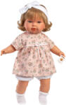 Llorens Llorens: Carla 42cm-es síró baba virágos ruhában fejpánttal (42164L) - jatekshop