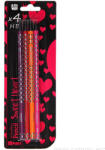 Spirit Spirit: Szívecske mintás fekete háromszögletű HB grafitceruza radírral 4db-os szett (404654) - jatekshop