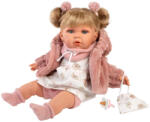 Llorens Llorens: Júlia 42cm-es síró baba cumival rózsaszín kabátban (42408L) - jatekshop