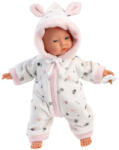 Llorens Llorens: Lány csecsemő baba puha nyuszifüles pizsamában 31cm (63313L) - jatekshop