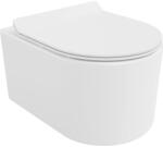 Mexen Sofia, falra akasztható wc csésze 490x360x355 mm, Perem nélküli Tornado + duroplast wc ülőke, fényes fehér, 30540100T (30540100T)