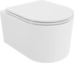 Mexen Sofia, falra akasztható wc csésze 490x360x355 mm, Perem nélküli Tornado + duroplast wc ülőke, fényes fehér, 30540300T (30540300T)