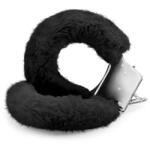 Crushious Szőrös billincs csuklóhoz Crushious - Love Cuffs, fekete