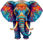  Fa puzzle 100 db-os színes A5 méretű - Elefánt