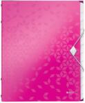 Leitz Mapa plastic cu 12 separatoare, A4, 200 coli, roz, LEITZ WOW (LZ46340023)