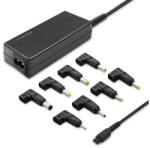 Qoltec Univerzális laptop töltőadapter 45W | Automatikus | MultiPlug | 8 csatlakozó | +tápkábel (51527)