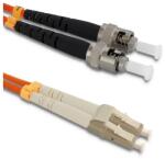 Qoltec Patchcord optikai kábel LC/UPC - ST/UPC | Multimódusú | 50/125 | OM2 | Duplex | 2m (54072)