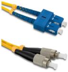Qoltec Patchcord optikai szál SC/UPC - FC/UPC | Egymódusú | 9/125 | G652D | Duplex | 5m (54046)