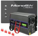 Qoltec Monolith feszültségátalakító 2000 MS hullám | 12V-ról 230V-ra | 1000/2000W | USB (51926)