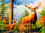 NORIMPEX - Puzzle Pictura cu diamant: Cerb la munte 30x40 cm - 1 - 39 piese