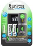 Uniross UCU005A LCD gyors töltő + 4db 2700mAh AA akkumulátor
