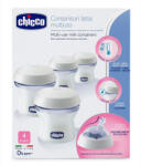 CHICCO Többcélú anyatejtároló edények Natural Feeling cumisüveg-fejjel, 4db