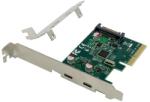 Conceptronic Bővítőkártya - EMRICK07G (PCIe x4 to 2x USB-C 3.2 Gen2, Táp: 15pin SATA) (EMRICK07G) - techsend