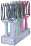 Olivia Garden Kiállító Stand 8 Darab Display Vaddisznószőr és Nylon Hajbontó Kefével Fingerbrush Iconic Arctic Lights (OG1866)