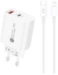 A6MaxL 20W USB-A USB-C fali töltő 1m USB-C - Lightning kábellel - Fehér (A6MaxL)