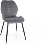 SIGNAL MEBLE Mike Velvet Szürke Bársony Étkezőszék Fekete Fém Lábakkal (SIG-MIKEVCSZ)