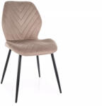 SIGNAL MEBLE Mike Velvet Bársony Étkezőszék Sötétbézs Fekete Vázzal (SIG-MIKEVCCB)
