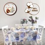 Ralex Fata de masa antimurdarire 100% Bumbac 120x160 cm, Cercuri colorate Albastru Fata de masa