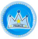  Papír tányér, világos kék, Prince, 10 db/cs
