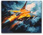  Festés számok szerint - Sárga vadászrepülőgép Méret: 40x50cm, Keretezés: Műanyagtáblával