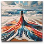  Festés számok szerint - Óceánra néző kilátás Méret: 50x50cm, Keretezés: Kerek keret