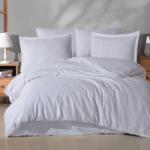 CLASY® Home Lenjerie de pat de lux jacquard satin, cearceaf pilota 200x220cm, Clasy Home, Arte Alb Lenjerie de pat