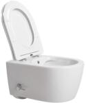 Anahita Construction Vas WC suspendat cu bideu încorporat Rimless și capac Soft Close, 49 x 36 x 32, 5 cm, alb, Art, Anahita (WCBID1106)