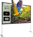 Blitwzolf BlitzWolf® BW-VS6 -120 hüvelykes vetítővászon stabil állvánnyal. 4K felbontás 16: 9, összecsukható, gyűrődésgátlós, könnyű telepítés