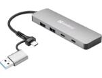 Sandberg Hub és elosztó, USB-C/A to 2xUSB-A+2xUSB-C Hub
