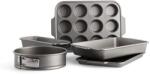 KitchenAid Set de vase de copt din otel aluminizat KitchenAid din 5 piese, acoperire antiaderenta fara PFAS, se poate folosi de la cuptor, poate fi spalat in masina de spalat vase, gri (CC006101-001)